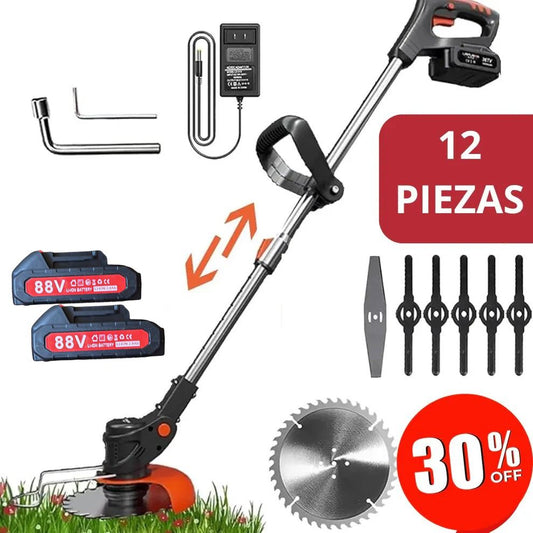 Cortadora de Césped Inalámbrica con 2 baterías 88v + accesorios