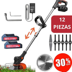 Cortadora de Césped Inalámbrica con 2 baterías 88v + accesorios
