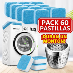 Deep Clean Tabs™ - Pack 60 pastillas limpia lavadora - Deja Tu Lavadora como Nueva